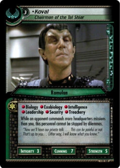 Koval, Chairman Of The Tal Shiar
