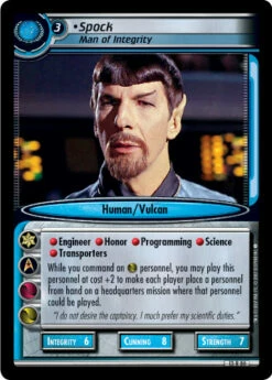 Spock, Man Of Integrity